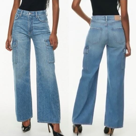 Aritzia Denim Forum Farrah Hi-Rise Wide Leg Cargo Jeans - Picture 11 of 13